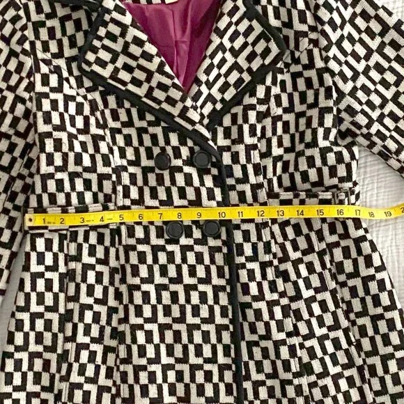 Tulle Checked Black and White Coat (Sz. L) - Picture 9 of 11